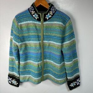 Atlandia Women’s Wool/Mohair Sweater sz M Zip # E290-G